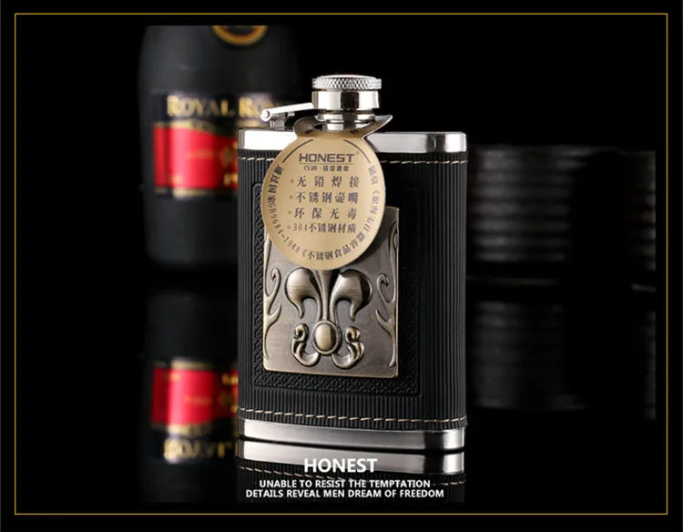 Mini 4oz Portable Stainless Steel Whisky Hip Flask Set Metal Funnel Alcohol matara Classic Avatar Design Best Man Gift Package