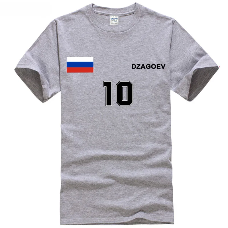Россия футболист человек Dzagoev номер 10 герой игрока золотой мир футболка Кубок Топ