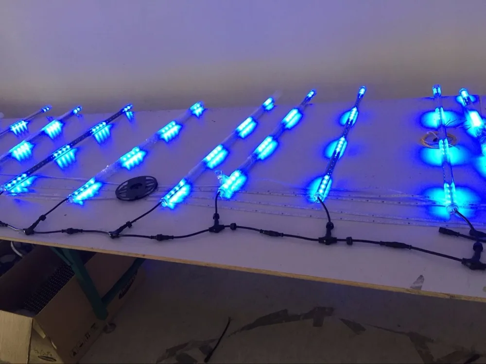 10 шт. DMX512 360 градусов 3D LED цифровая метеоритная трубка освещение водопад Длина 1 0 м