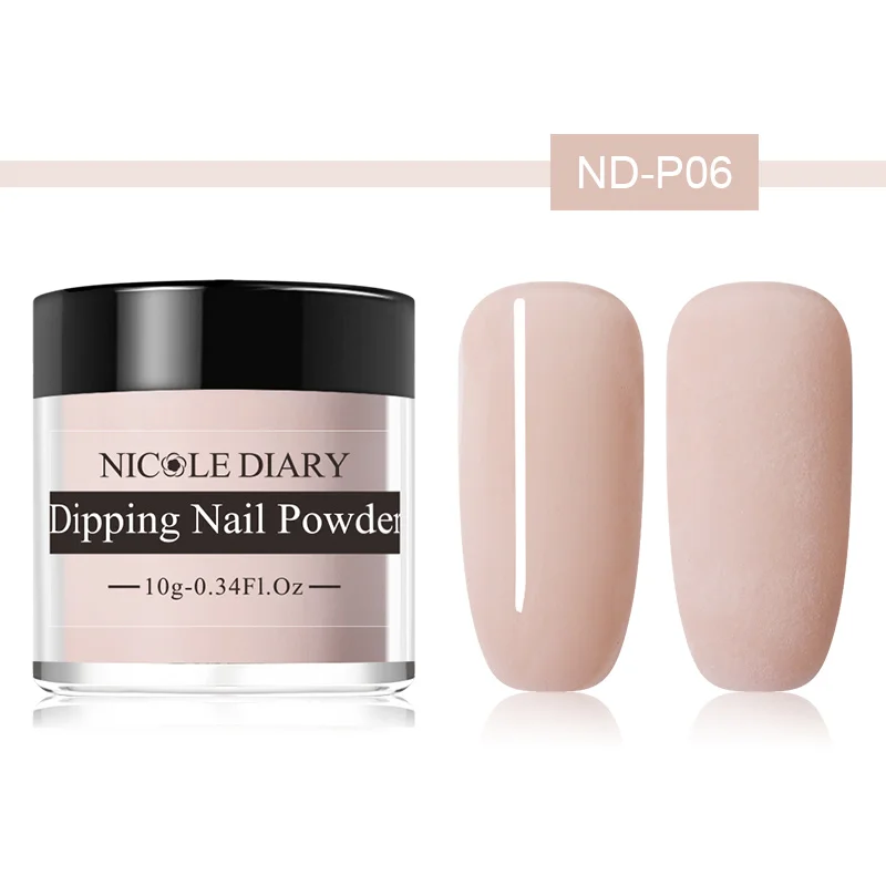 ND-P06 NICOLE DIARY 10 г телесный набор порошков чистый французский окунание блеск для ногтей без лампы лечение Dip порошок для ногтей маникюр дизайн - Цвет: ND-P06