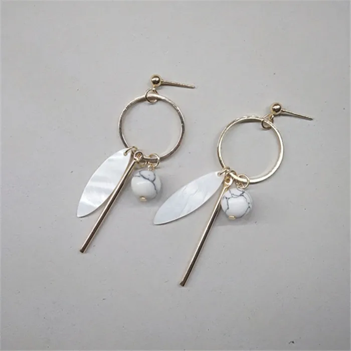 Серьги гвоздики с натуральными ракушками и камнями|ancient earrings|geometric earringsearrings stone |