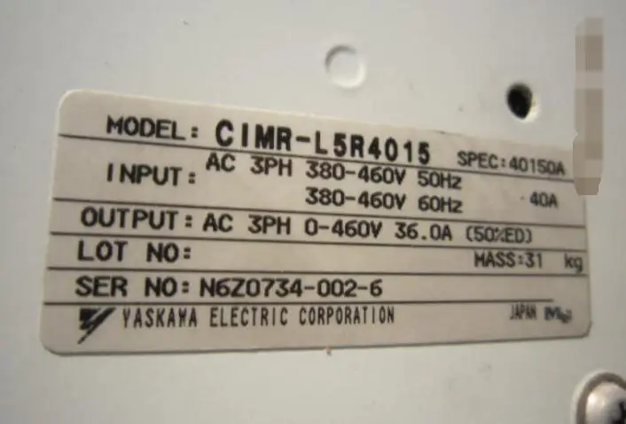

Инвертор CIMR-L5R4015 15KW 380В, используется один, 90% ВНЕШНИЙ ВИД НОВЫЙ, 3 месяца гарантии, быстрая доставка