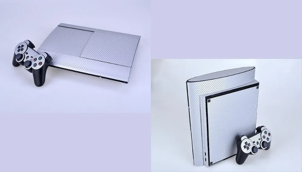 Виниловые наклейки из углеродного волокна для Sony PS3 Super Slim 4000 консоль и 2