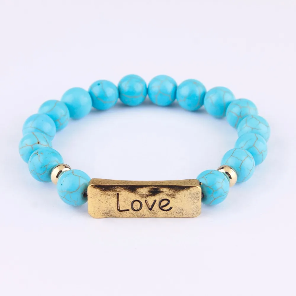 

1 Piece 10mm Natural Stone Cute and Chic Stretch Message Bracelets Collection for Women
