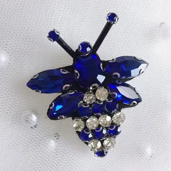 sapphire blue Алмазная вышивка, ручная вышивка бисером, стразы, насекомые, ткань, наклейки, вышивка, патч, DIY аксессуары, 5 шт. RS868 - Цвет: sapphire blue