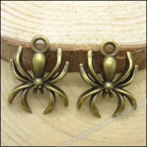 120 шт Подвески Паук Кулон Античный бронзового цвета из цинкового сплава Fit