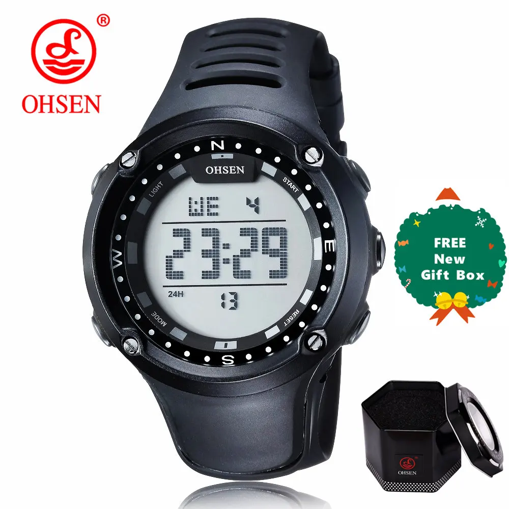 gray plus gift box OHSEN светодиодный Топ Цифровые мужские часы детские часы женские спортивные часы детские спортивные наручные часы электронные для девочек и мальчиков подарок сюрприз - Цвет: gray plus gift box