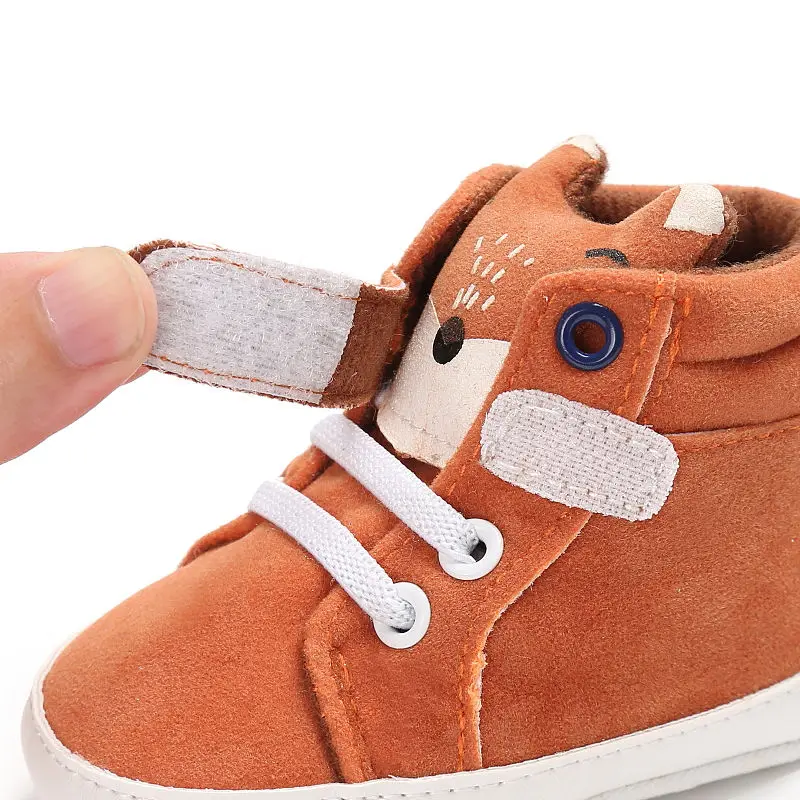 Newborn Toddler Baby Girls Boys Cotton Cartoon Bear Print Solid Lovely Casual Shoes Hook T-tied Outfit Spring Autumn 0-18M | Мать и