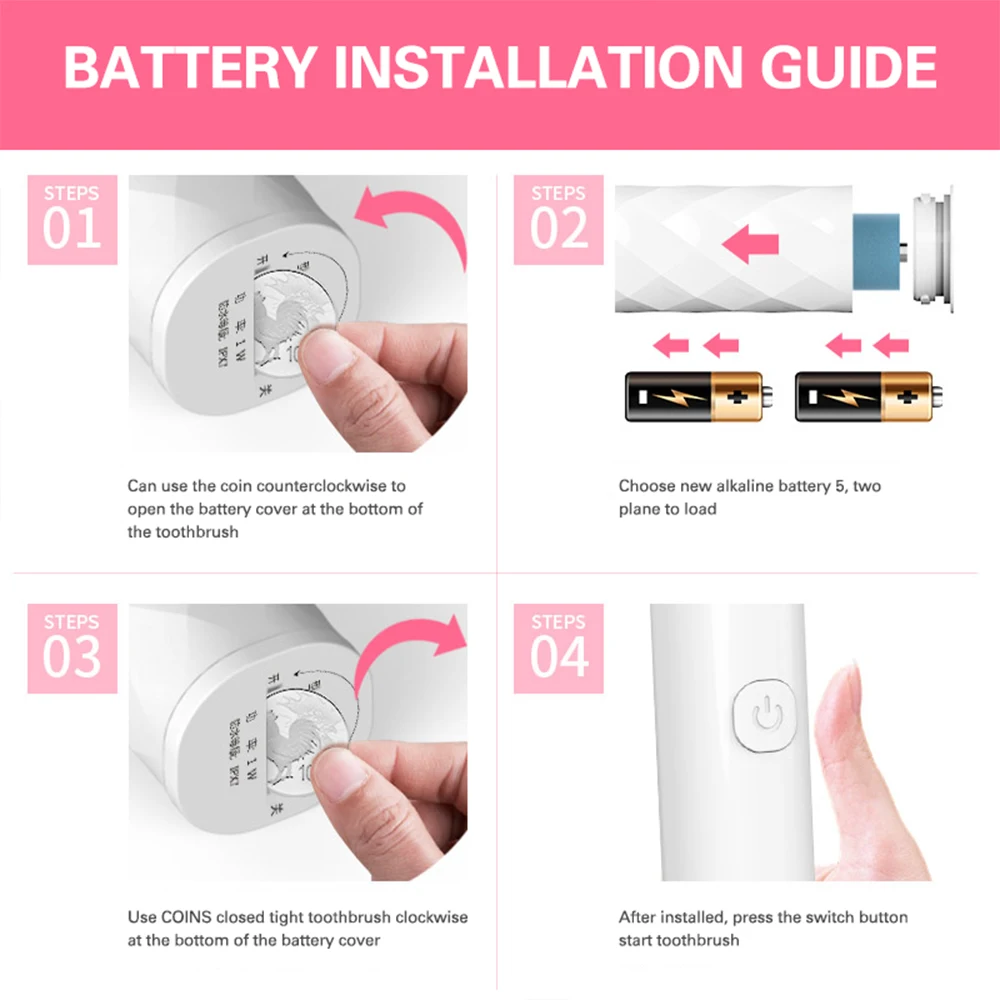 Зубная щетка электрическая Звуковая 6 режимов 4 сменных головки | Бытовая техника