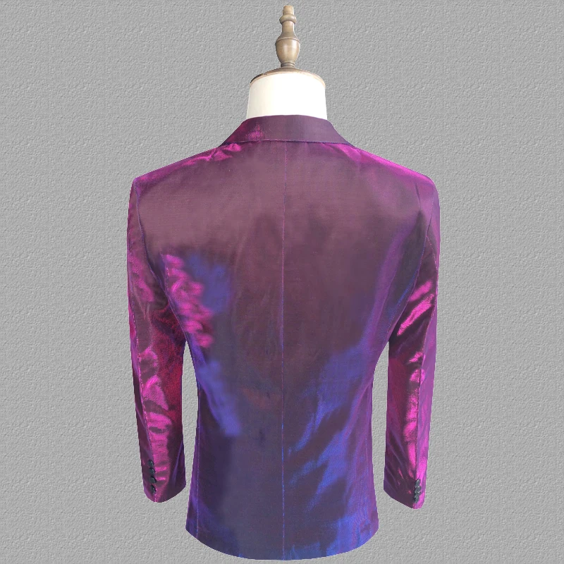 Фиолетовый Блейзер мужские костюмы Дизайнерская куртка Мужские Сценические для