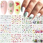 12 вариантов дизайна наклейки для дизайна ногтей партия летние зеленые листья водяные наклейки слайдер для маникюра украшения ногтей Обертывания SAA1549-1560-1