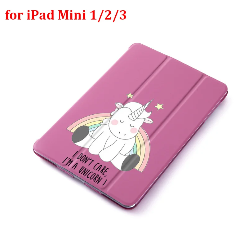 for mini 1 2 3 Мультяшный чехол с единорогом для iPad Mini 1 2 3 4 5 чехол для планшета для iPad Mini 5 7,9 дюймов из искусственной кожи - Color: for mini 1 2 3