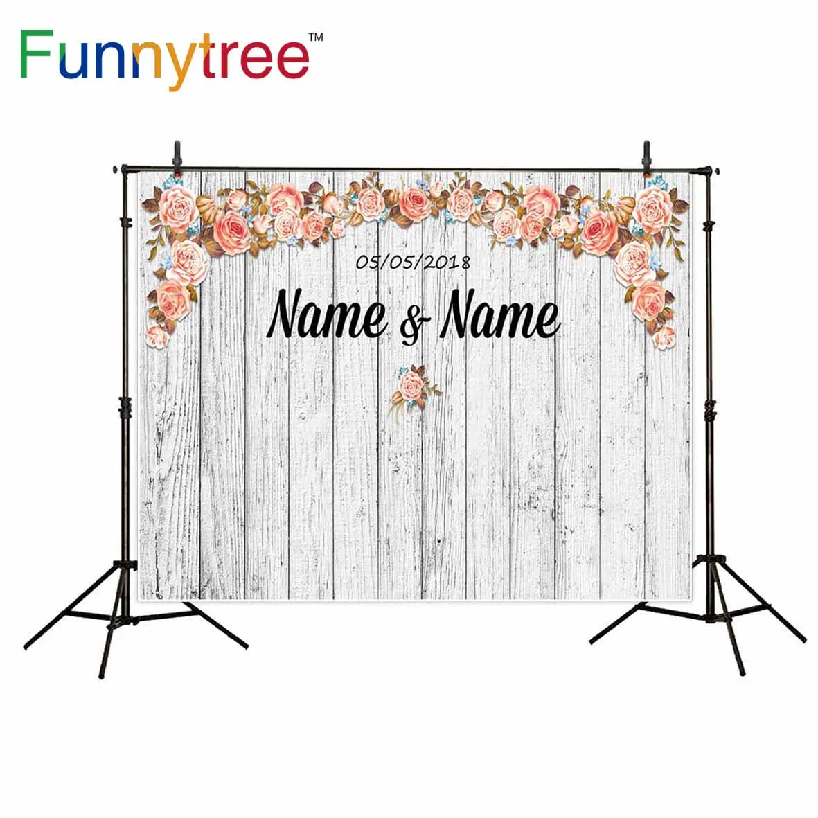 Фон Funnytree для фотосъемки в фотостудии Свадебный Фотофон деревянный цветок на