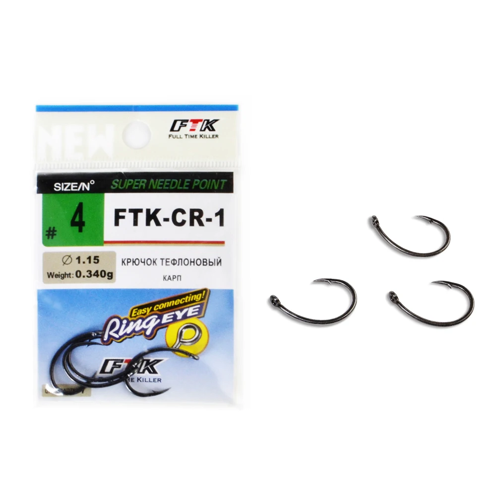 FISH KING 3pack/lot CR-1 Fishing Hook Size 2# 4# 6# 8# High Carbon Steel Hooks Jig Barbed Carp Anzol Ring eye | Спорт и развлечения