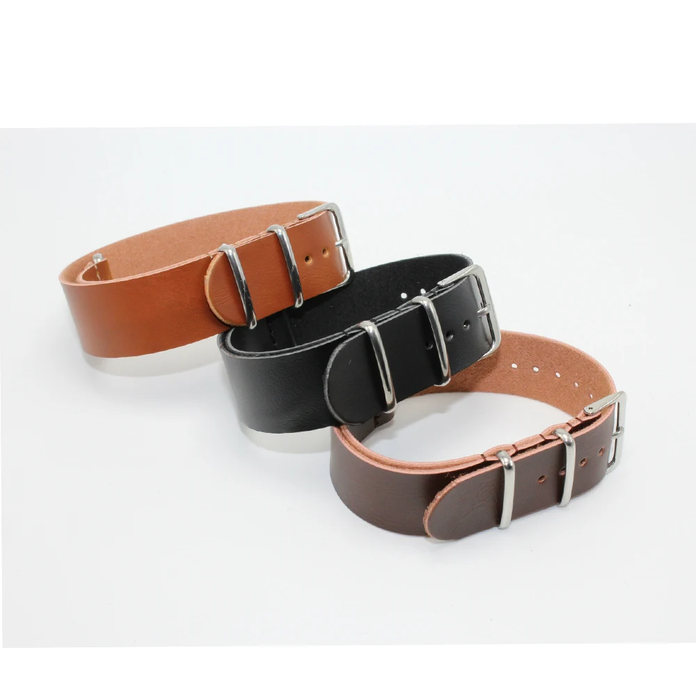 Wristwatch Band For Men Women Watches Straps ZULU Leather Watchbands 18mm/20mm/22mm/24mm Watches Accessories Comfortable Strap