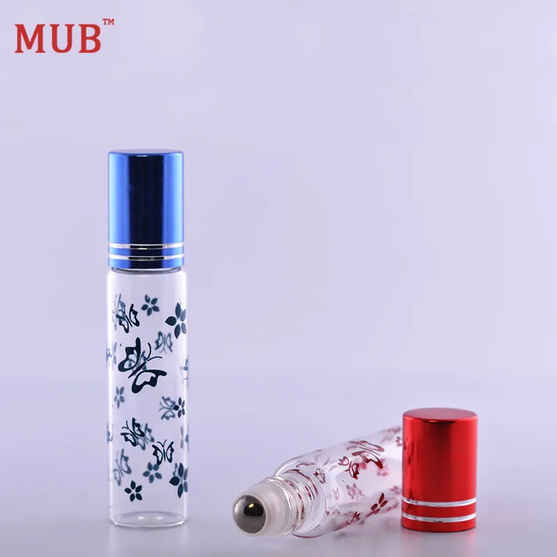 MUB 10 мл (100 шт./лот) металлический рулон бутылок для эфирных масел с принтом бабочки