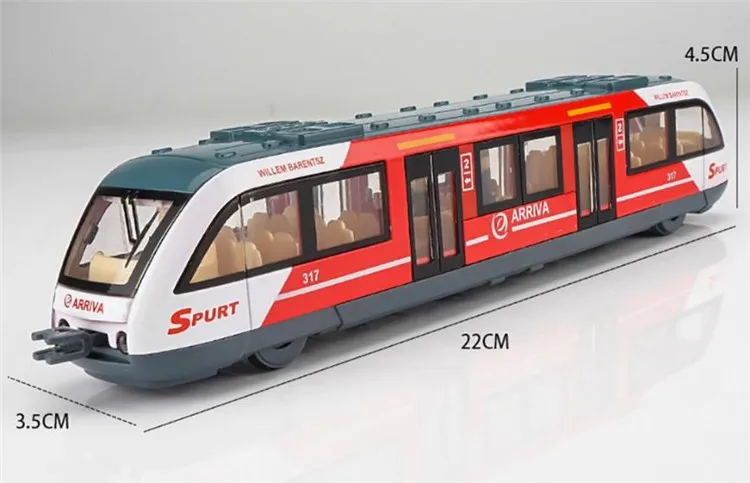 Изысканный 1: 64 город метро сплав модель, моделирование литой звук и свет оттяните назад игрушечный поезд, детский подарок