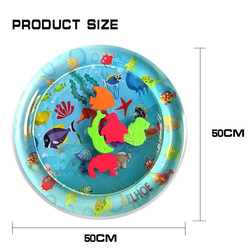 50x50cm Летний детский игровой коврик для воды, Забавная детская надувная подушка, многофункциональный детский игровой коврик для малышей, игрушки двойного назначения, утолщенный ПВХ потрепанный коврик - Цвет: 50x50cm