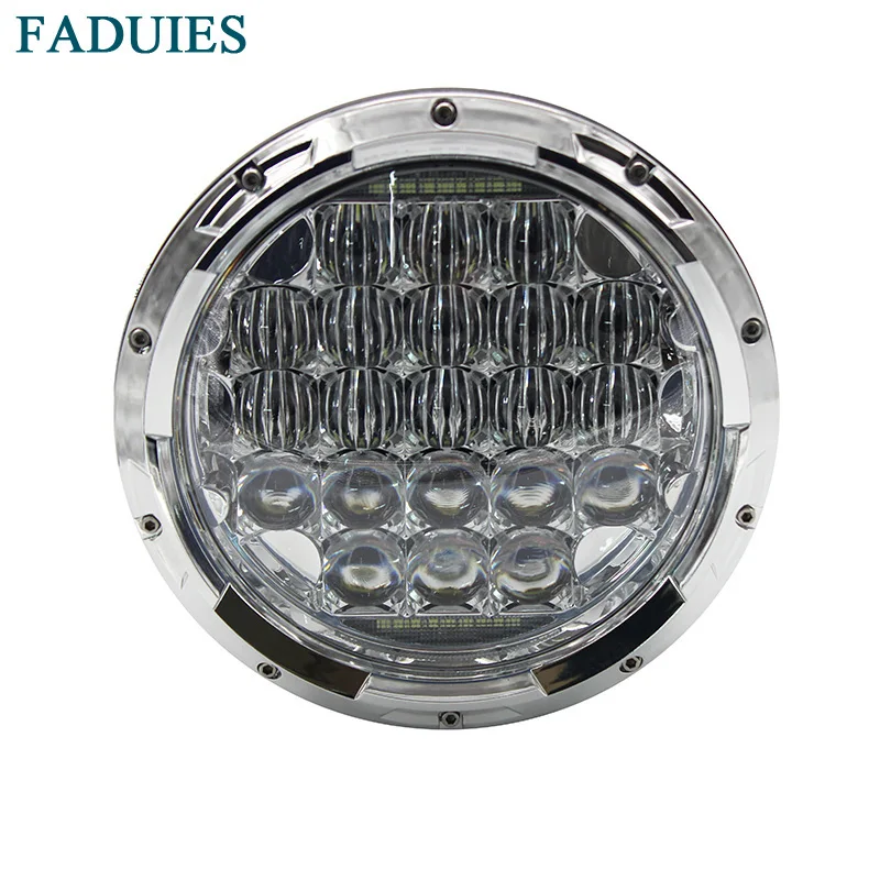 FADUIES хром 5D 7 &quot75 Вт круглый мотоцикл светодиодные фары дальнего ближнего света