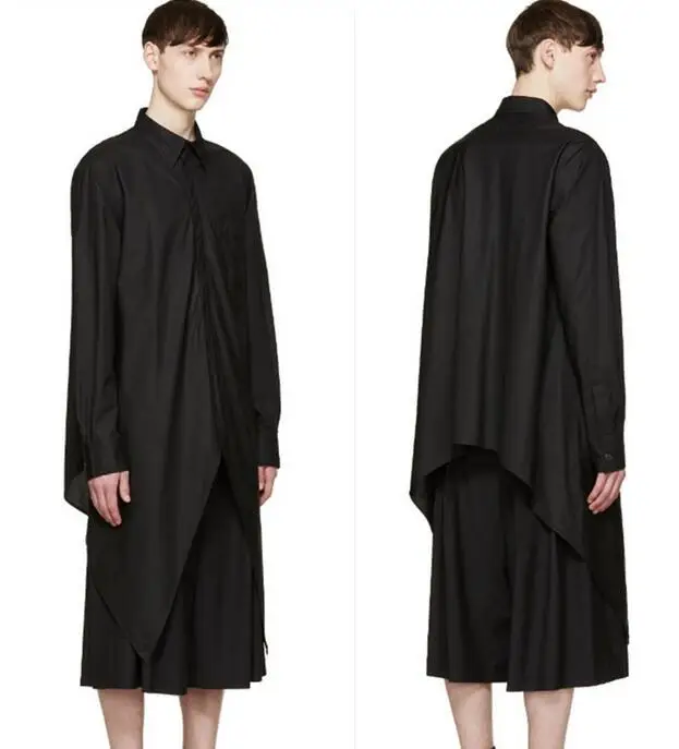 S ~ 5XL новая мужская одежда размера плюс GD средней длины с длинными рукавами