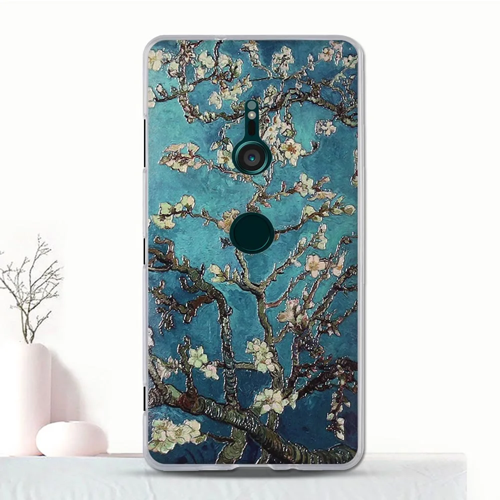 Чехол для Sony Xperia XZ3 тонкий силиконовый задний бампер чехол телефона с рисунком
