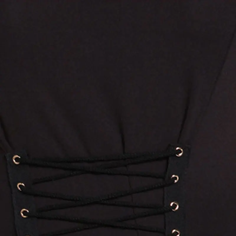 RICHIETRADE однотонное черное платье Летнее кружевное боковое разрез мини без рукавов