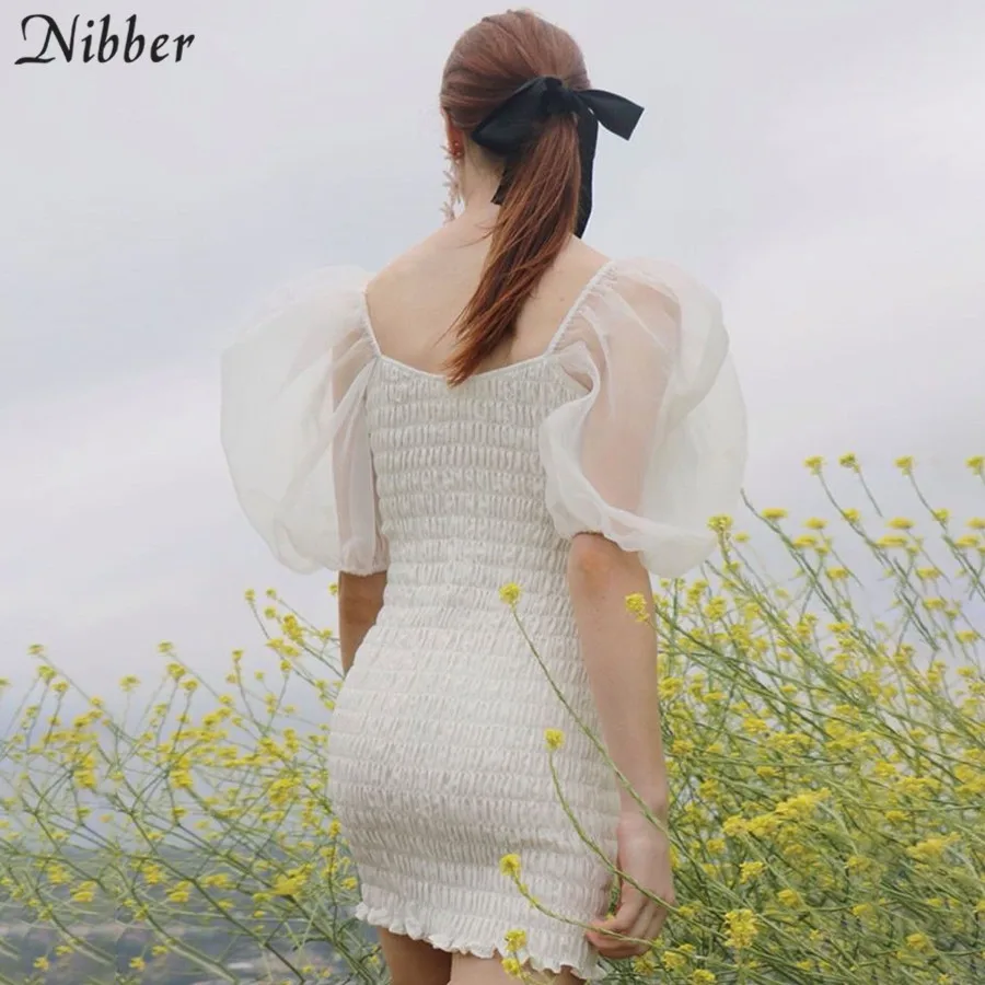 Nibber boho белое элегантное облегающее мини-платье с коротким рукавом для женщин летние модные вечерние облегающие платья для ночного клуба