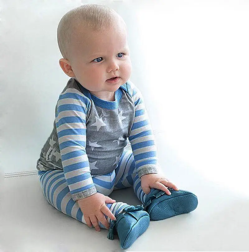 3 шт. футболка с длинным рукавом и штаны в полоску | Мать ребенок