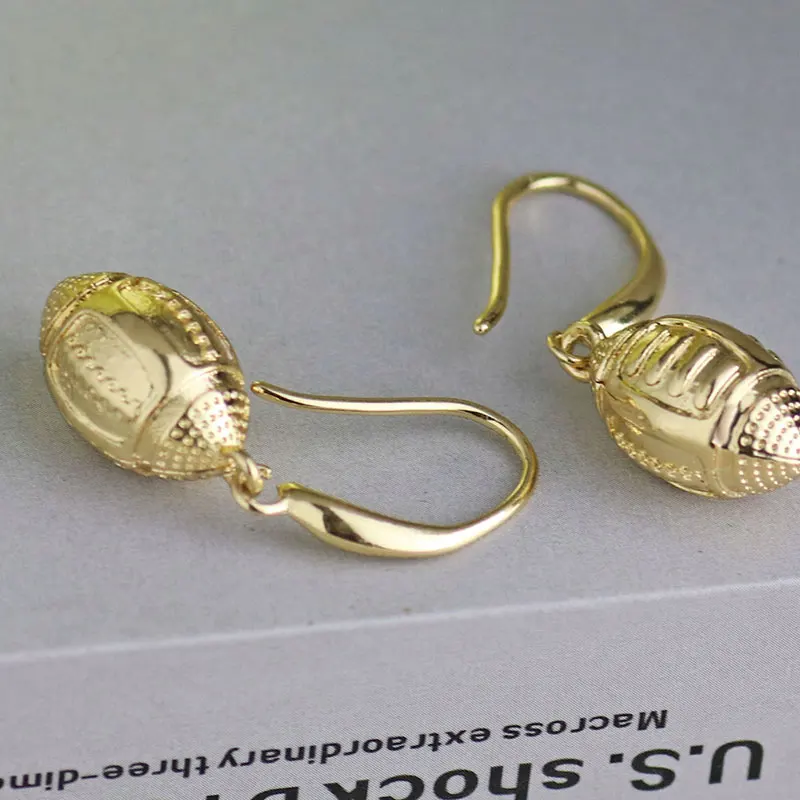 Спортивные длинные серьги капельки для женщин 3D Американская Футбольная команда