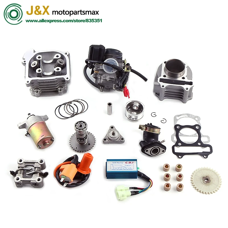 GY6 50/60/80cc Модернизированный 100cc QMB139 4 тактный отверстие 50 мм комплект цилиндров