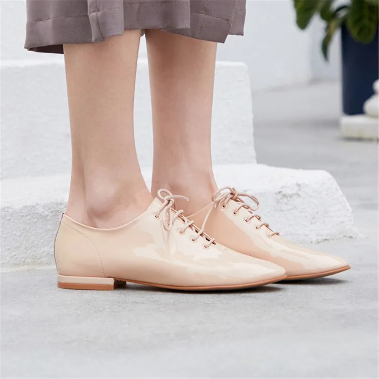 MLJUESE/Женская обувь на плоской подошве из мягкой коровьей кожи шнуровке сезон