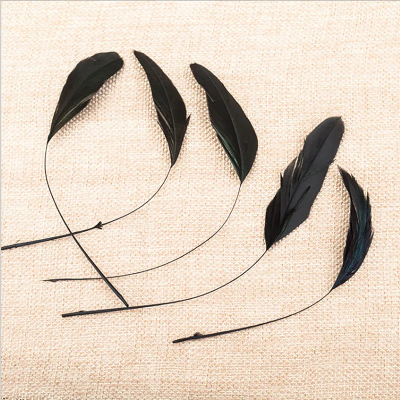 10 шт./лот черные Куриные перья аксессуары сделай сам материал для одежды маска