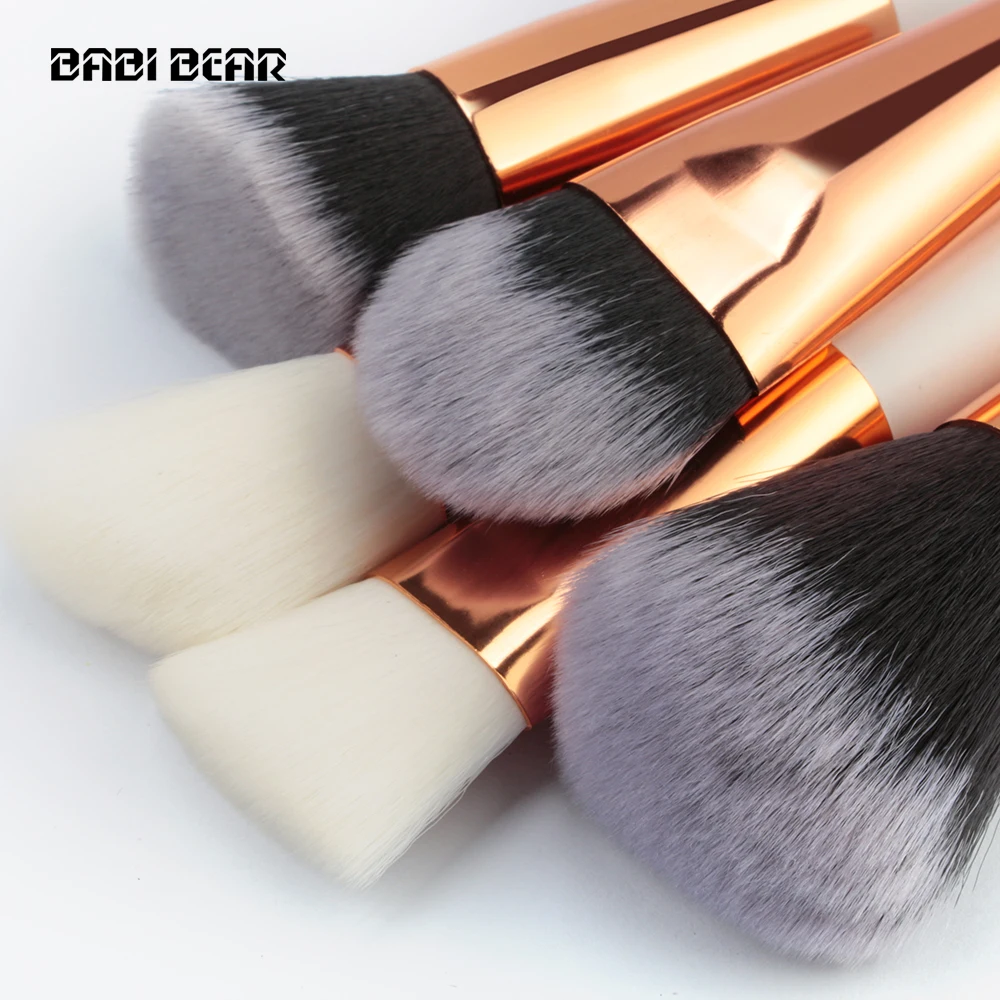 BABI BEAR 15 шт. розовое золото/белый с сумкой кисти для лица тени век гнездо глаз кисть