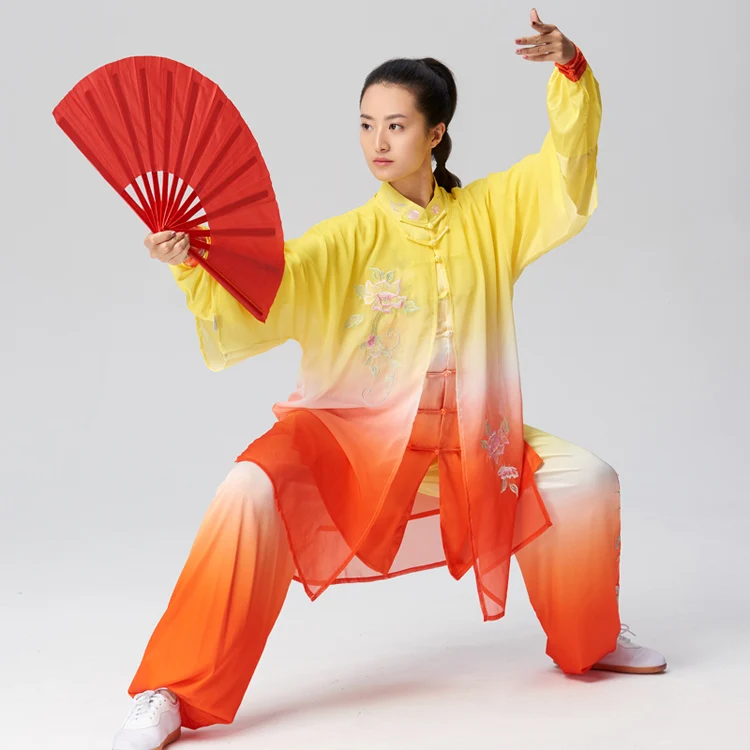 Костюм для боевых искусств тайцзи одежда выступлений униформа wushu с вышивкой