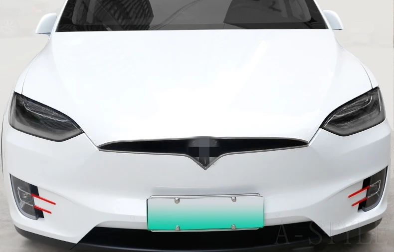 Для TESLA MODELX модель X- 2 шт хром ABS передняя противотуманная фара рамка цветная полоса украшение крышка отделка наружное украшение
