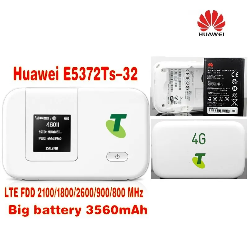 20 шт./лот разблокированный Huawei E5372Ts-32 mifi 4G 3560mah wifi ключ 4g беспроводной