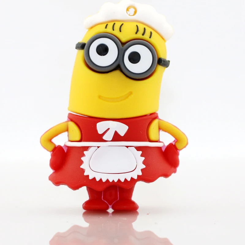 Мультфильм флешки 128 ГБ USB Flash Drive 64 накопитель 32 16 8 Симпатичные Миньон женские кук
