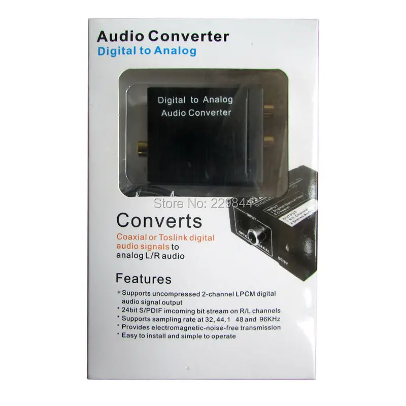 Цифровой оптический коаксиальный аналоговые RCA аудио конвертер адаптер