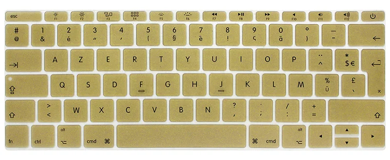 Золотой Французская клавиатура протектор для macbook retina 12 pro13 ЕС-введите A1708 A1534 A1931 крышка клавиатуры ноутбука аксессуары пленка для ноутбука - Цвет: Золотой