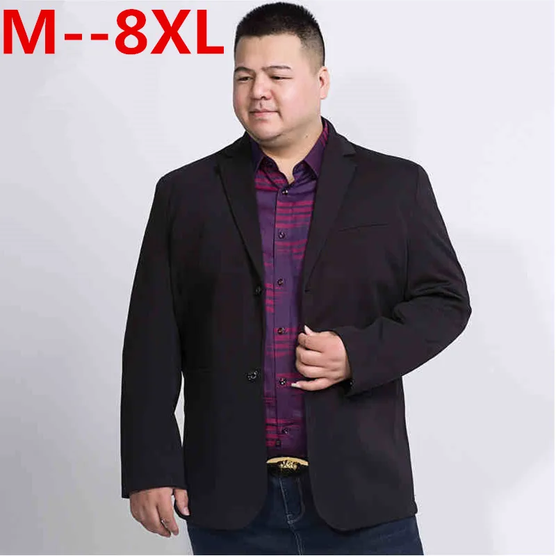 

Новое поступление брендовой одежды 10XL 9XL 8XL 6XL, осенний костюм, Блейзер, мужские модные облегающие костюмы, повседневный Однотонный мужской б...