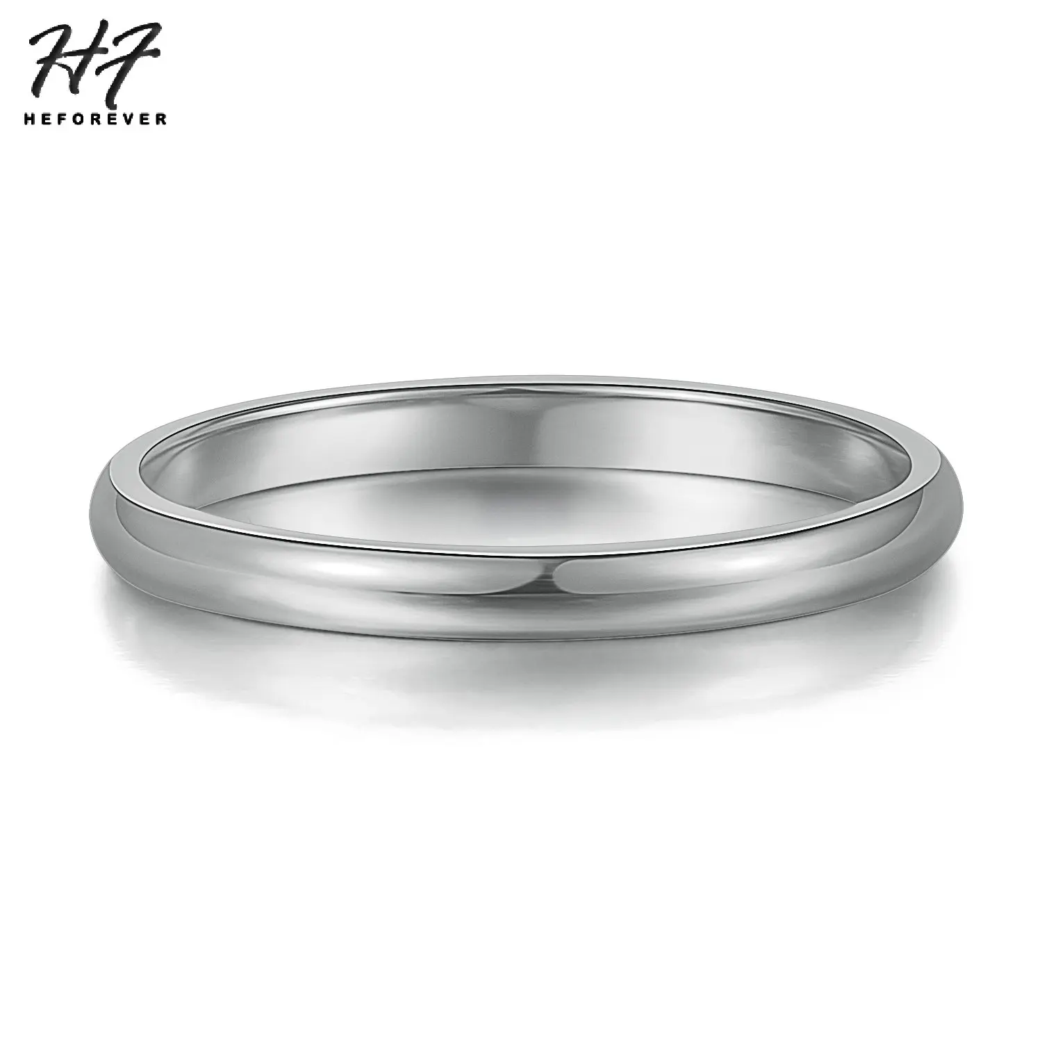 White Gold Color Титановая сталь, розовое золото, не вызывает аллергии, гладкие Простые Свадебные Кольца для пар, бижутерия для мужчин или женщин, подарок, ювелирные изделия R830 - Цвет основного камня: White Gold Color