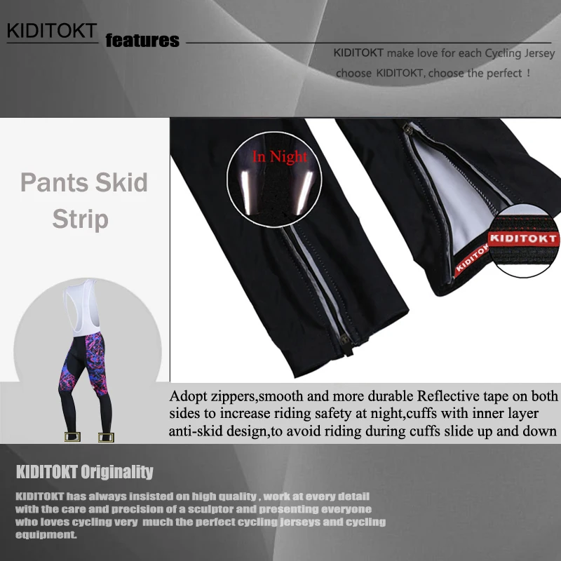 KIDITOKT 2020 Pro зимние велосипедные комбинезоны MTB колготки с 3D гелевой подкладкой