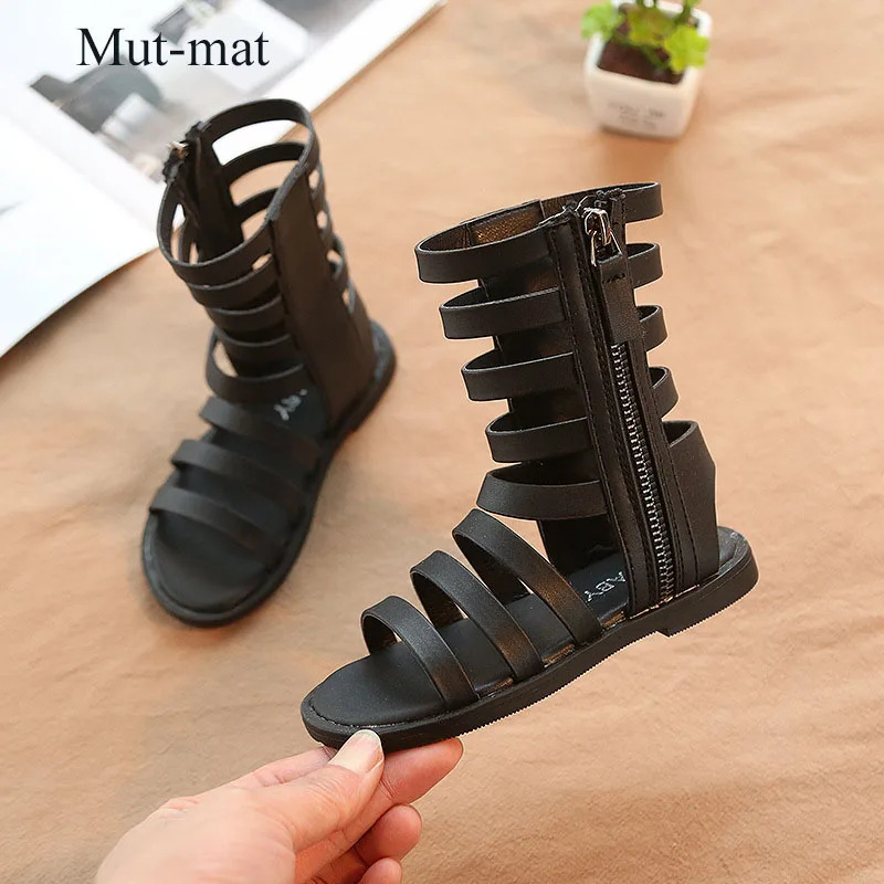 Новинка лета 2019 женские сандалии в римском стиле с открытым носком высокие