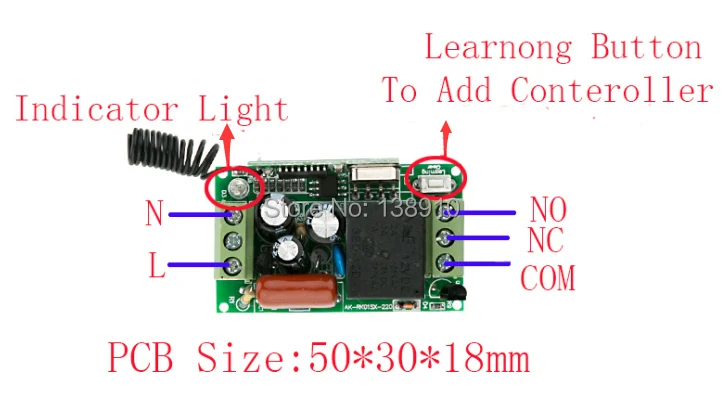 Новый AC220V 1ch 10A Дистанционное управление выключатель света teleswitch реле Выход Радио