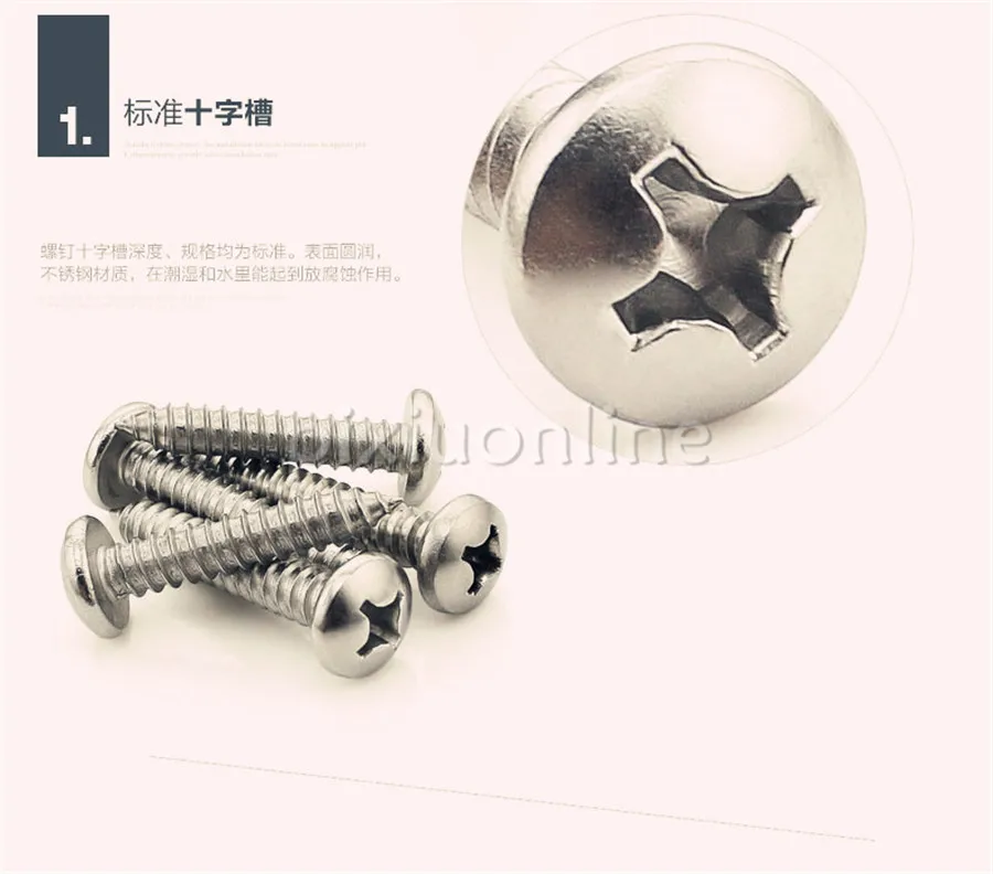 

YT807X 304 Stainless Steel Cross Head Self-tapping Screw Cross Recessed Pan Head Tapping Screw M5*Xmm Free Shipping Australia