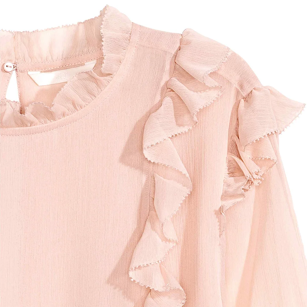 Женская блузка HDY Haoduoyi с длинным рукавом и оборками элегантные блузы | одежда