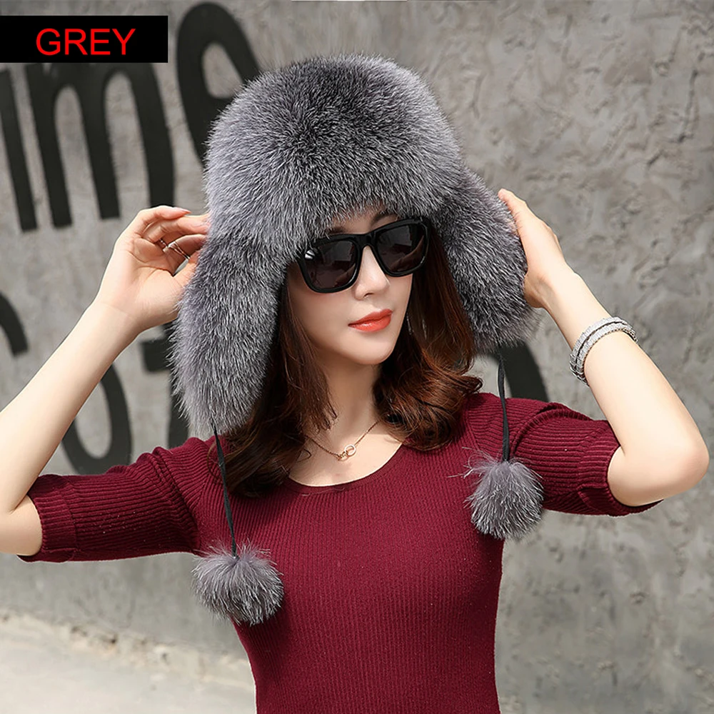 2020 горячая Распродажа для женщин с натуральным лисьим мехом российские шапки