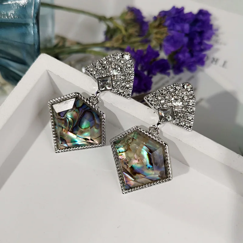 Женские серьги капли простого дизайна геометрические подвески из полигональной