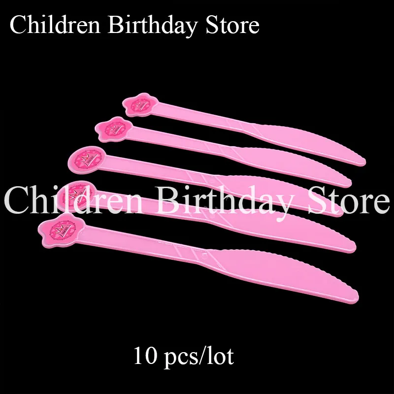 

10pcs/lot Princess Crown theme disposable knives cartoon Princess Crown theme birthday party decorations Crown plastic knives