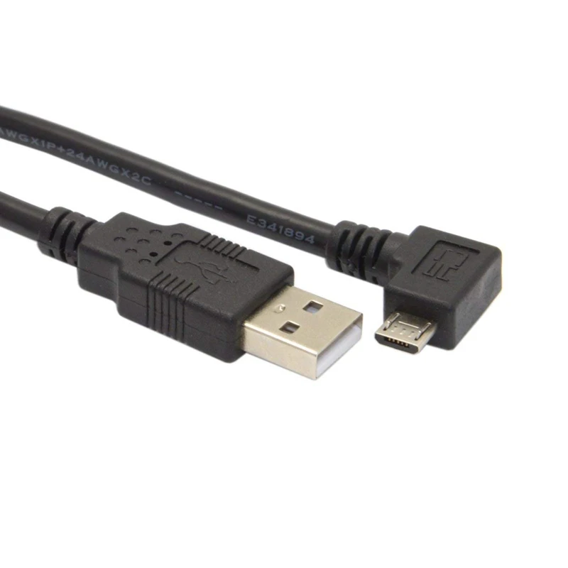Прямоугольный 90 градусов Micro-USB штекер к USB 2 0 кабель для зарядки данных сотового
